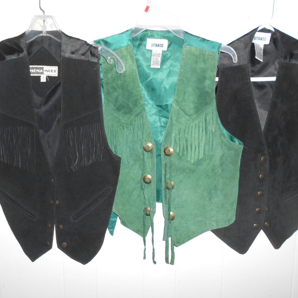 Choice of 3 Leather Vests - Sm Med or Lg